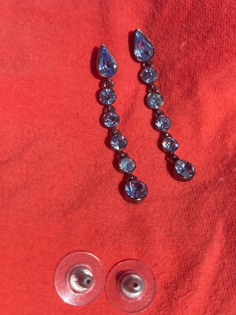 Givenchy Blue Rhinestone Earrings